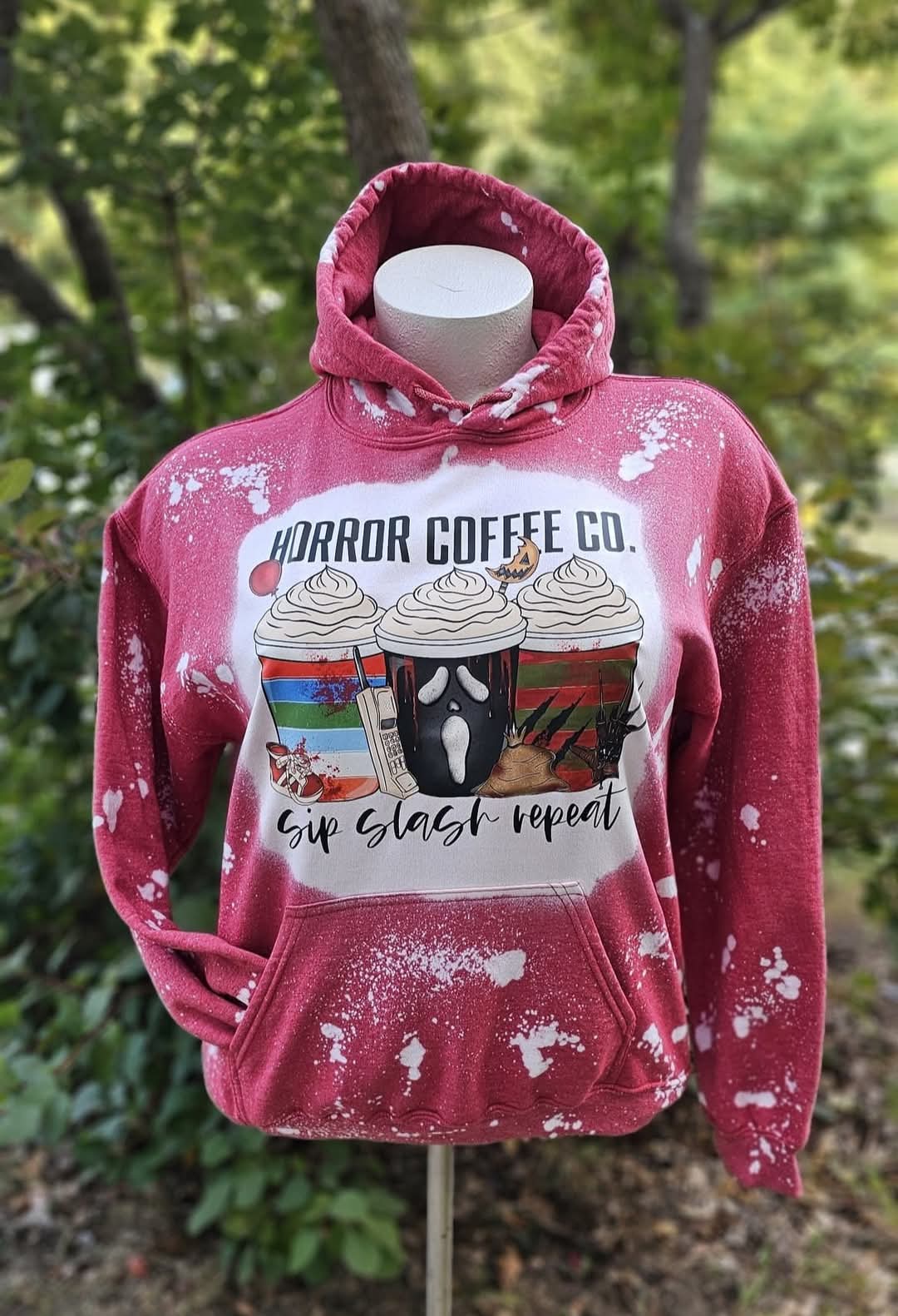 Horror coffee co. Bleached Hoodie
