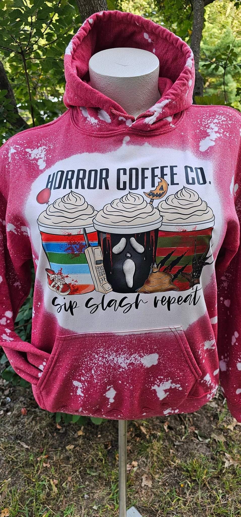 Horror coffee co. Bleached Hoodie